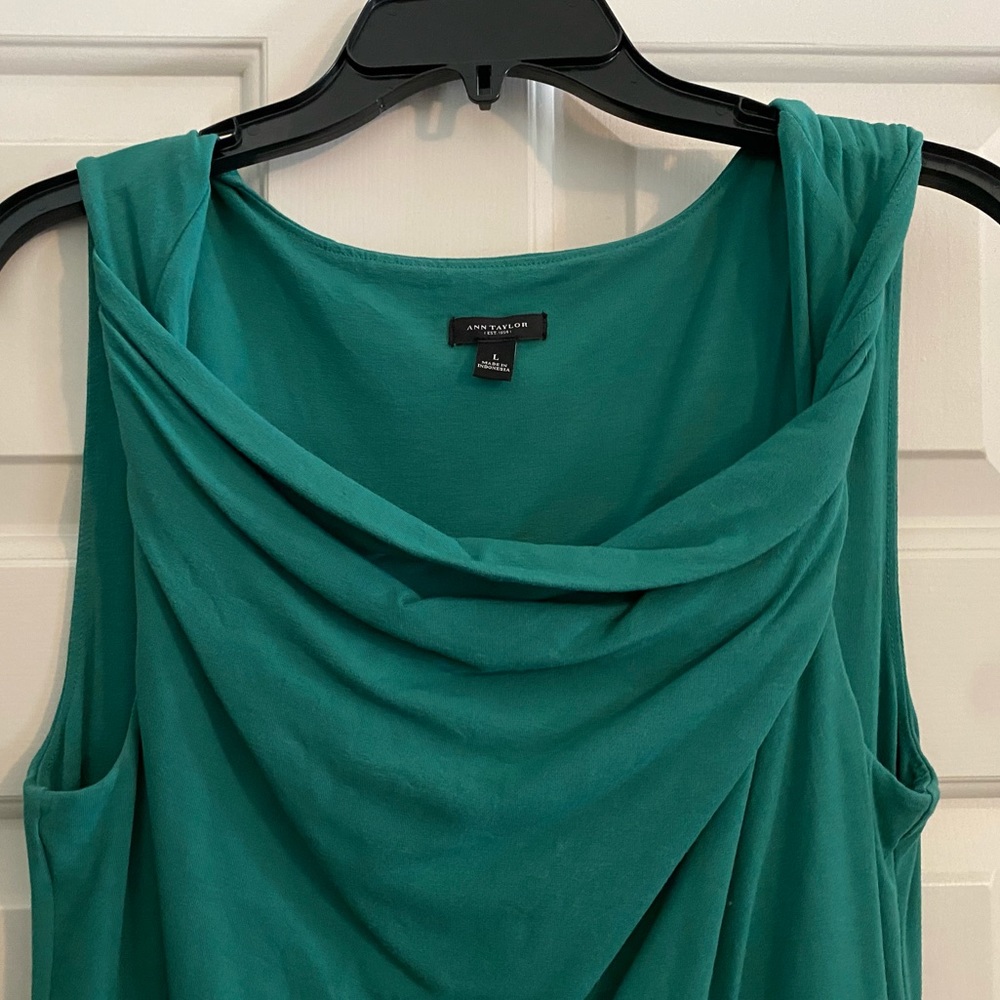 Ann Taylor Teal Draped Dress